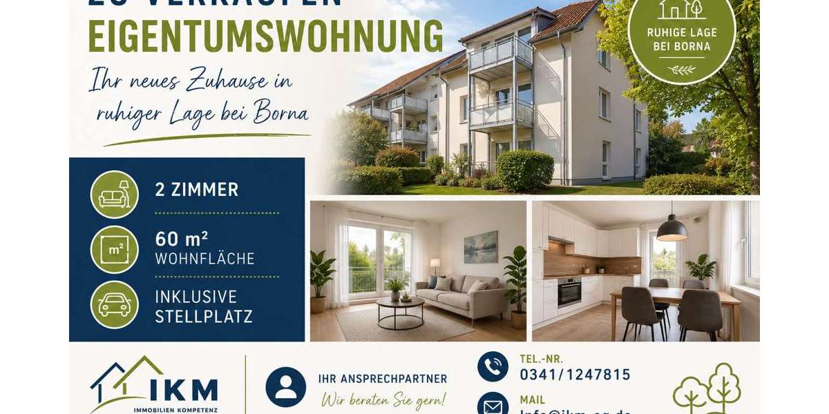 Etagenwohnung Borna - 2 Zimmer, 60 m&sup2;, 89.900&euro; | Angebot:27166593