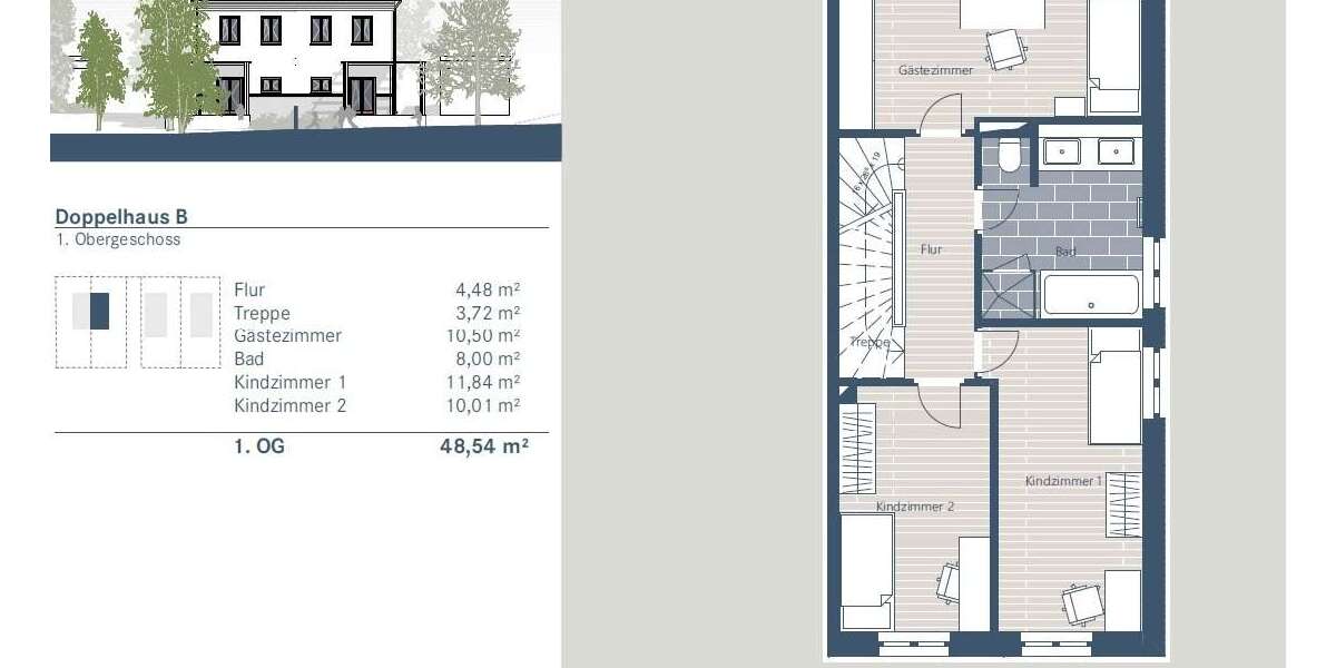 KfW 55 - Doppelhaus in grüner Umgebung mit altem Baumbestand in Leipzig-Stahmeln 5.5 zimmer