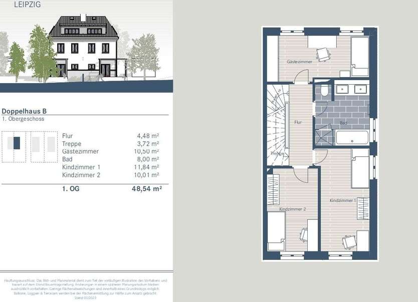 KfW 55 - Doppelhaus in grüner Umgebung mit altem Baumbestand in Leipzig-Stahmeln 5.5 zimmer