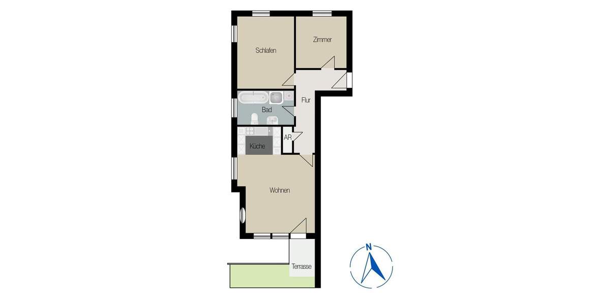 Etagenwohnung Leipzig Kleinzschocher - 3 Zimmer, 71 m&sup2;, 170.000&euro; | Angebot:25684330