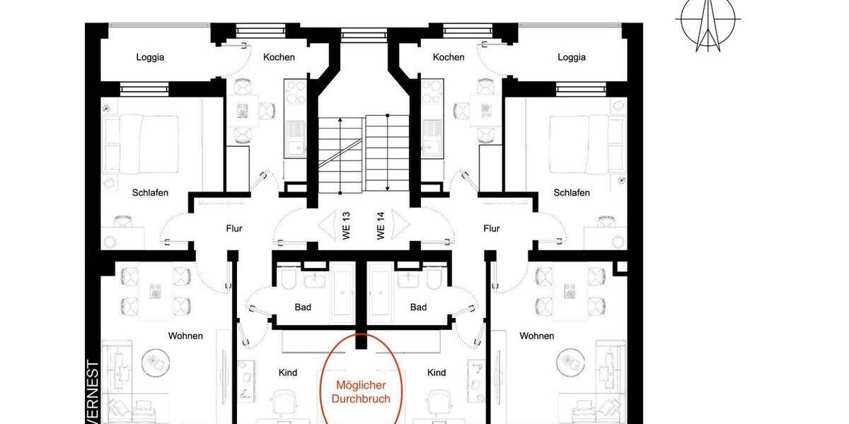 Etagenwohnung Leipzig Eutritzsch - 6 Zimmer, 115 m&sup2;, 285.000&euro; | Angebot:26117664