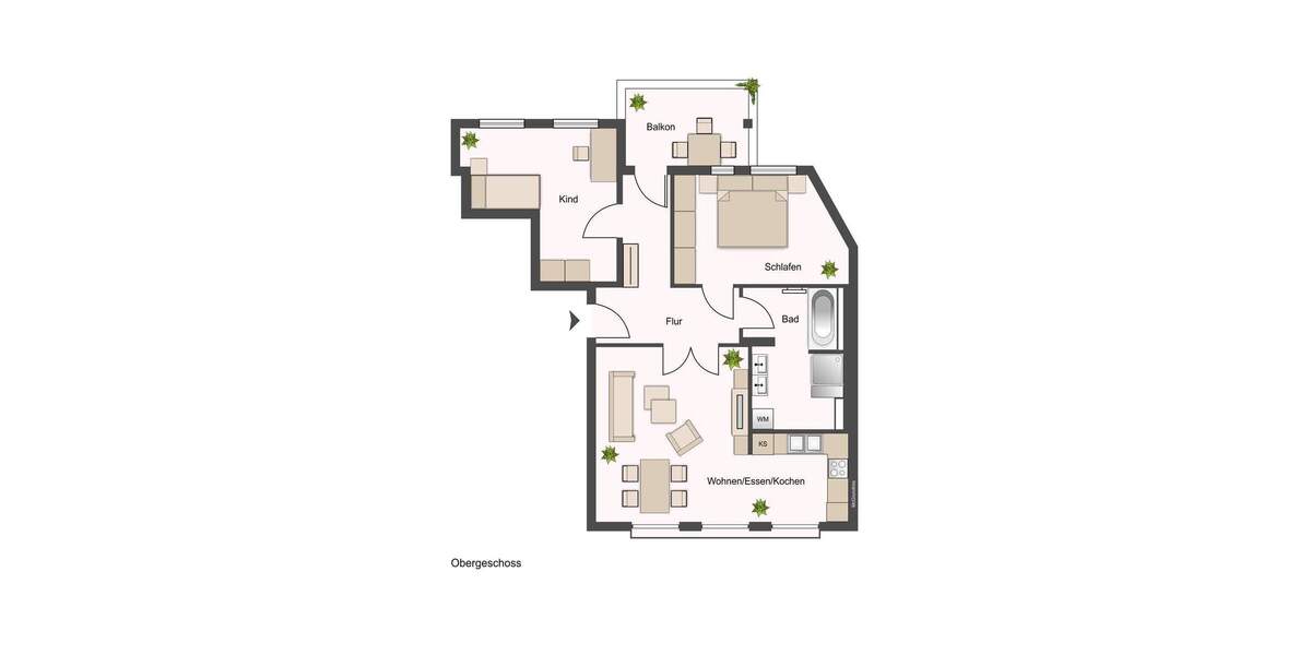 Etagenwohnung Leipzig Wahren - 3 Zimmer, 72 m&sup2;, 199.900&euro; | Angebot:25673789