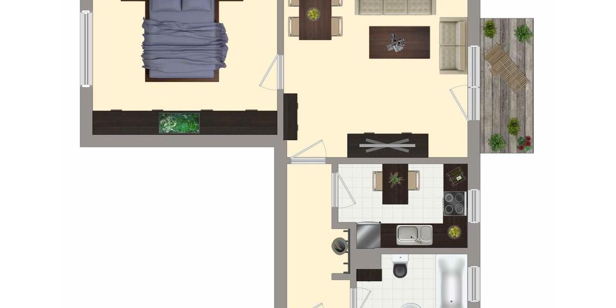Etagenwohnung Merseburg - 2 Zimmer, 49 m&sup2;, 318&euro; | Angebot:26635031