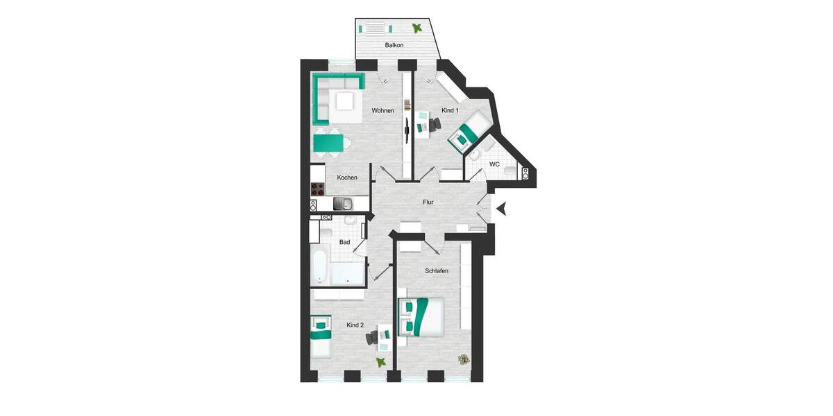 Etagenwohnung Leipzig Reudnitz-Thonberg - 4 Zimmer, 77 m&sup2;, 208.000&euro; | Angebot:25676273