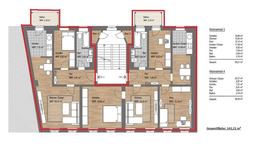 Etagenwohnung Leipzig Volkmarsdorf - 6 Zimmer, 141 m&sup2;, 365.700&euro; | Angebot:26016533
