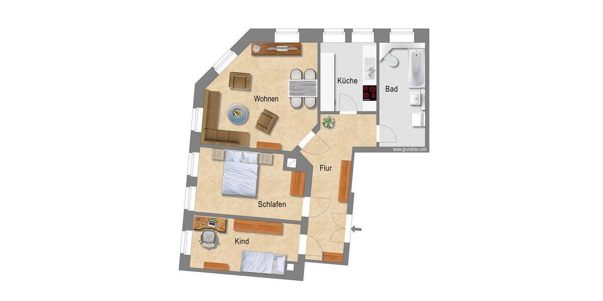 Erdgeschoßwohnung Leipzig Altwest - 3 Zimmer, 68 m&sup2;, 929&euro; | Angebot:24941011