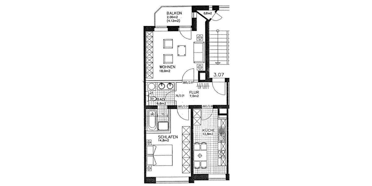 Etagenwohnung Leipzig Stötteritz - 2 Zimmer, 61 m&sup2;, 176.000&euro; | Angebot:26016527