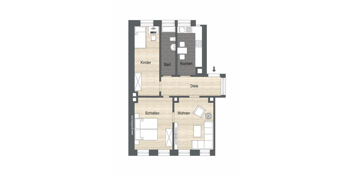 Etagenwohnung Leipzig Südost - 3 Zimmer, 66 m&sup2;, 959&euro; | Angebot:25921316