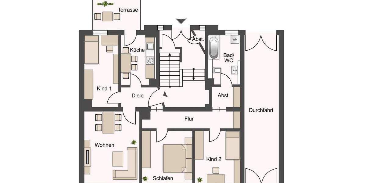 Terrassenwohnung Leipzig Gohlis-Süd - 4 Zimmer, 82 m&sup2;, 299.000&euro; | Angebot:25673883