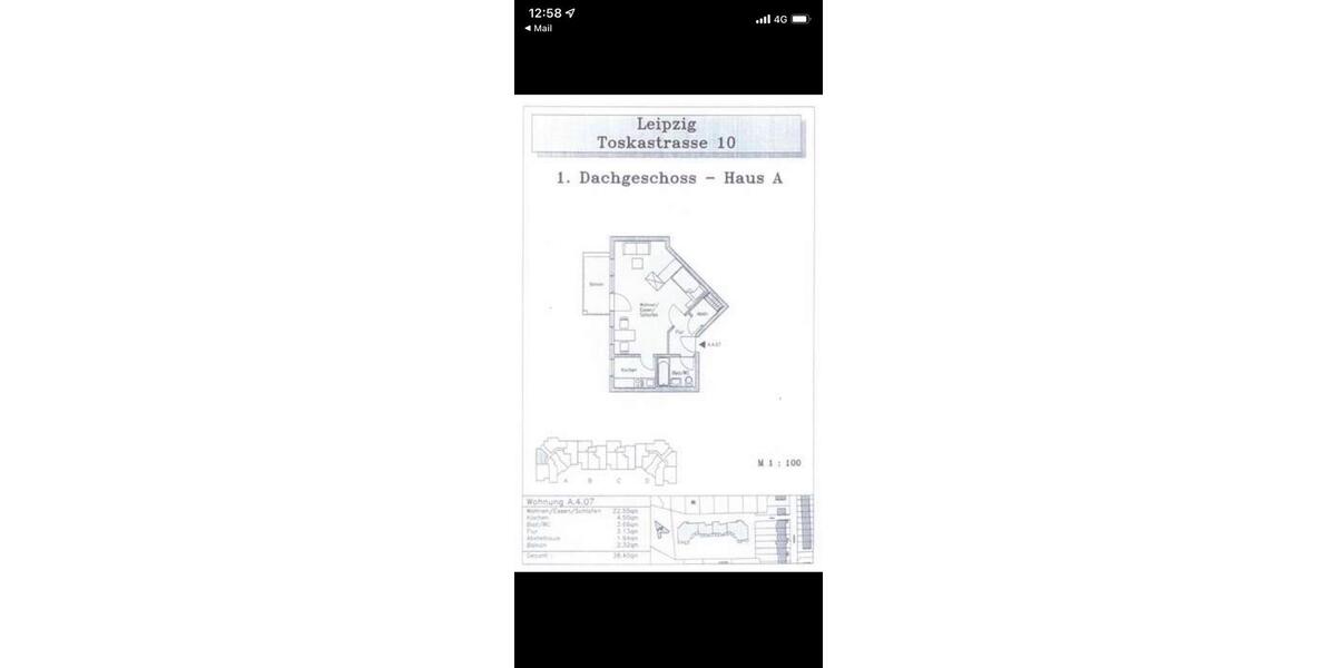 Etagenwohnung Leipzig Nordwest - 1 Zimmer, 38 m&sup2;, 715&euro; | Angebot:26019586