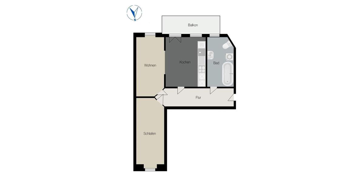 Etagenwohnung Leipzig Schönefeld-Abtnaundorf - 2 Zimmer, 62 m&sup2;, 150.000&euro; | Angebot:25845956