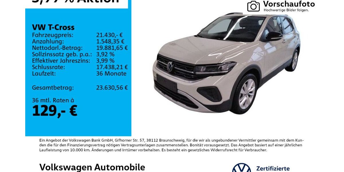 VW T-Cross 10.666 km 20.470 &euro; Leipzig 04277