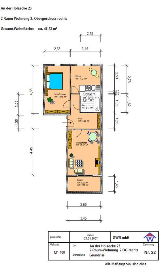 Schick sanierte 2-Raumwohnung mit Balkon und Blick ins Grüne zimmer