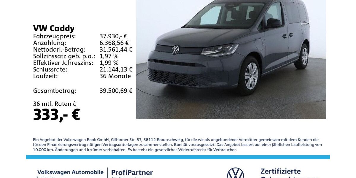 VW Caddy 15.011 km 36.930 &euro; Leipzig 04178