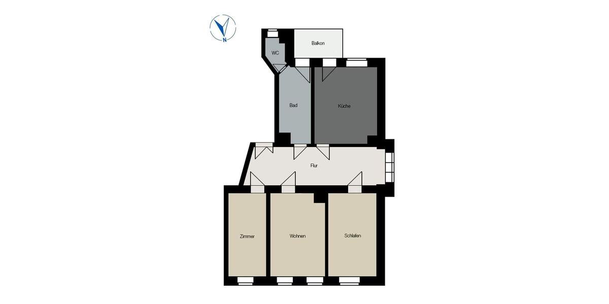 Etagenwohnung Leipzig Südvorstadt - 3 Zimmer, 107 m&sup2;, 385.000&euro; | Angebot:25820754
