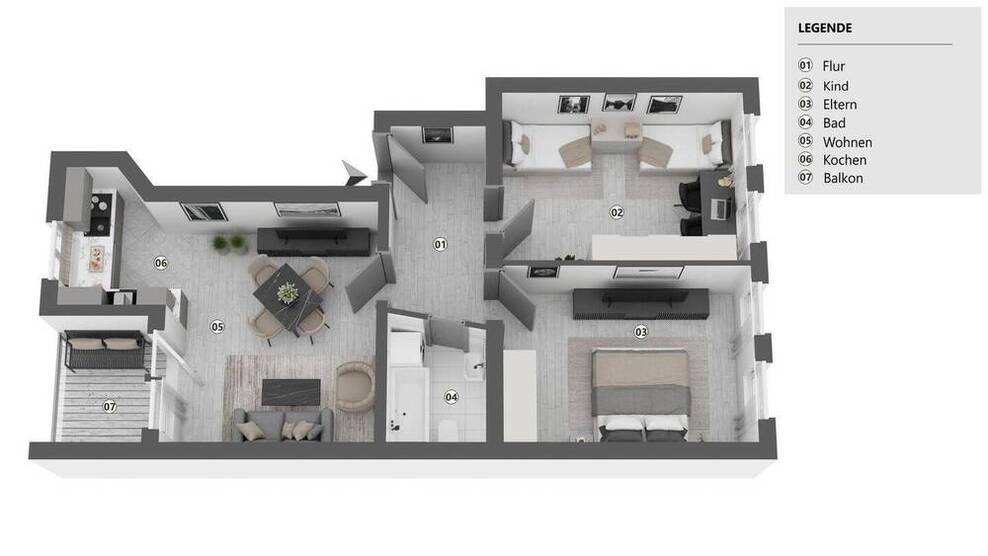 ab sofort ! 3-Zimmer mit Balkon und EBK I Badewanne + Dusche