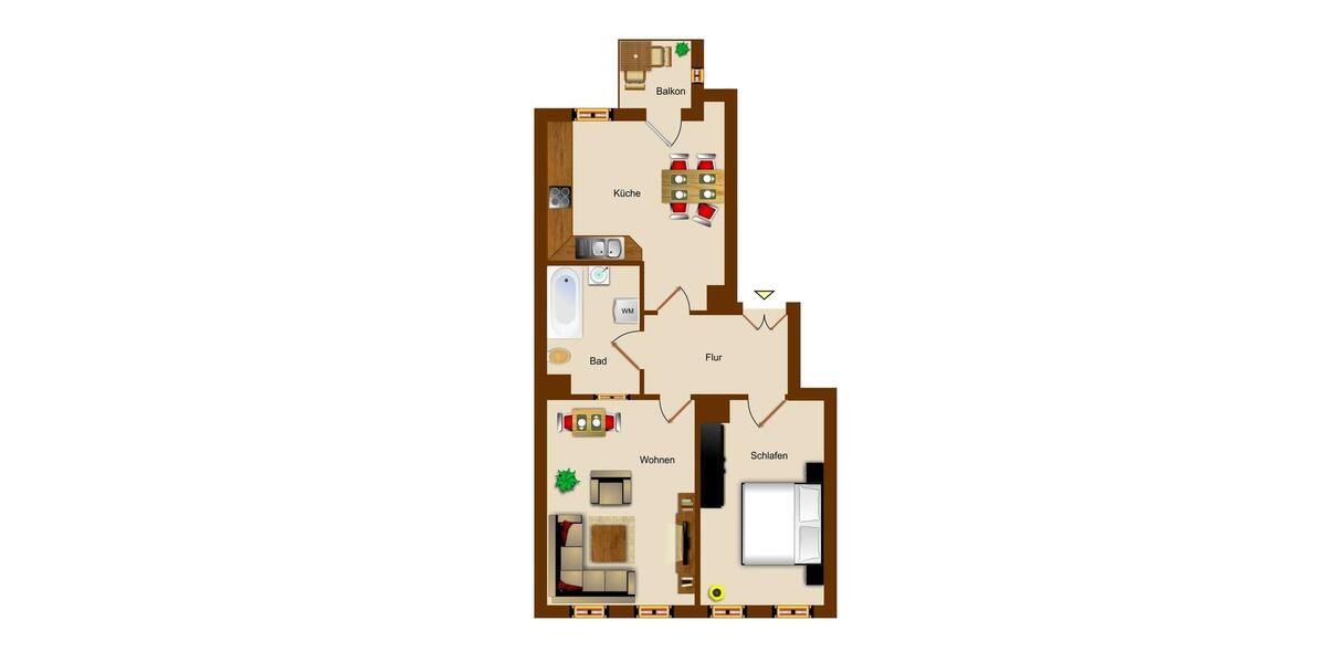 Erdgeschoßwohnung Leipzig Südost - 2 Zimmer, 55 m&sup2;, 799&euro; | Angebot:26424143