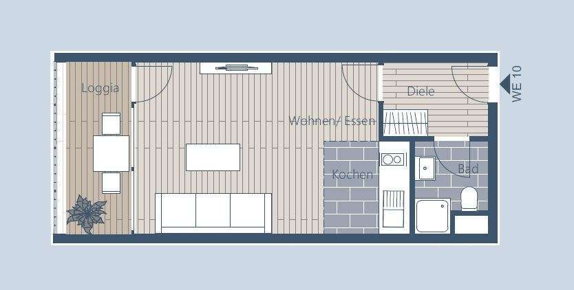 Etagenwohnung Leipzig Altwest - 1 Zimmer, 33 m&sup2;, 110.600&euro; | Angebot:26844682