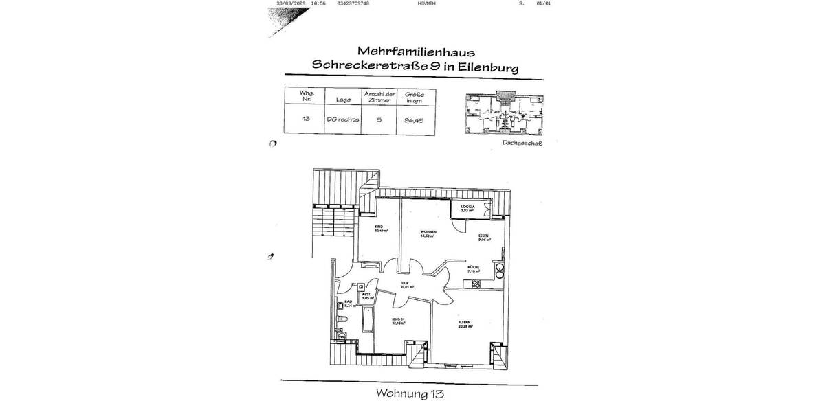 Etagenwohnung Eilenburg Eilenburg-Berg - 4 Zimmer, 94 m&sup2;, 710&euro; | Angebot:25139703