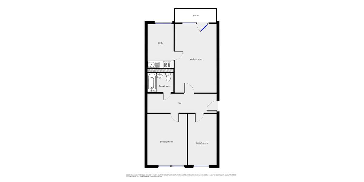 Etagenwohnung Leipzig Lausen-Grünau - 3 Zimmer, 69 m&sup2;, 534&euro; | Angebot:26543963