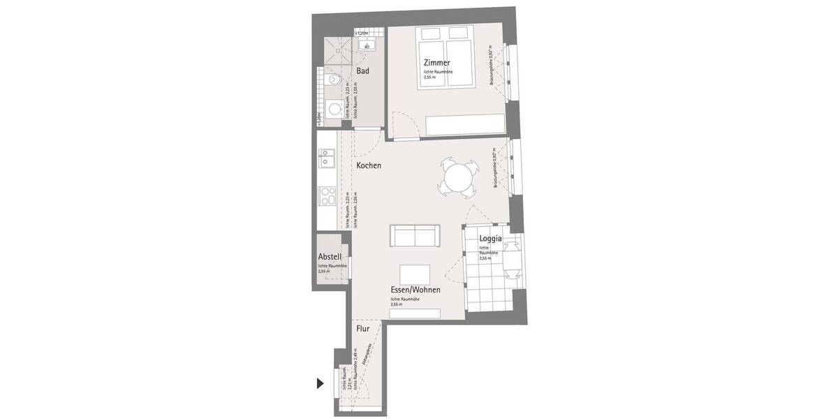 Etagenwohnung Leipzig Sellerhausen-Stünz - 2 Zimmer, 54 m&sup2;, 285.000&euro; | Angebot:26887629