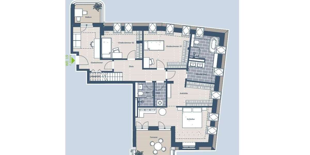 Lichtdurchflutete 195 m² Penthouse-Wohnung in Bestlage 5 zimmer