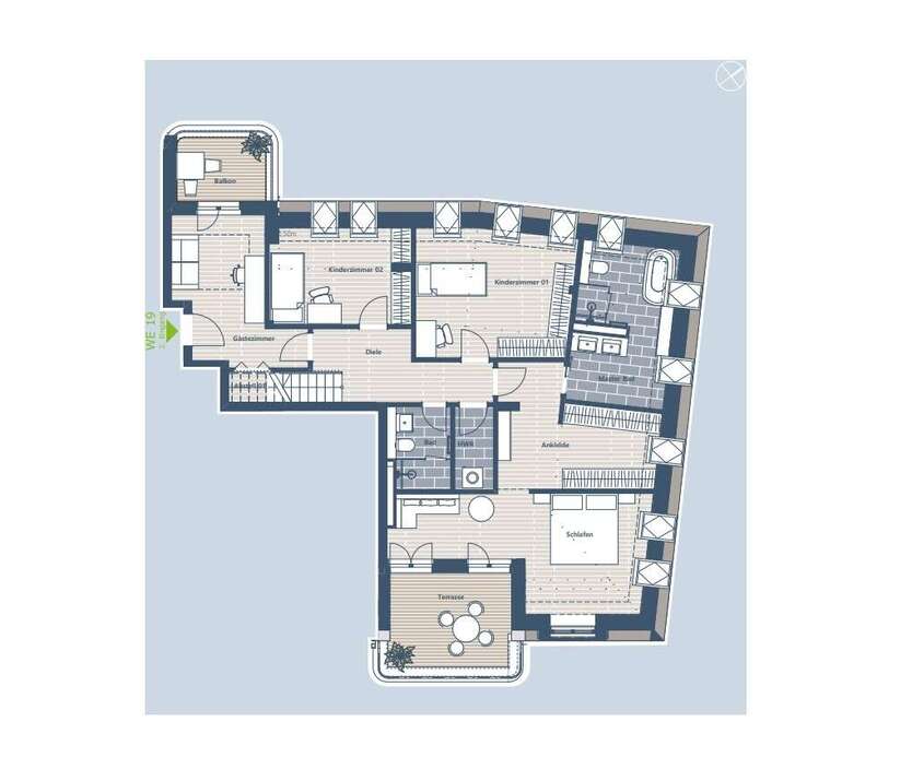 Lichtdurchflutete 195 m² Penthouse-Wohnung in Bestlage 5 zimmer