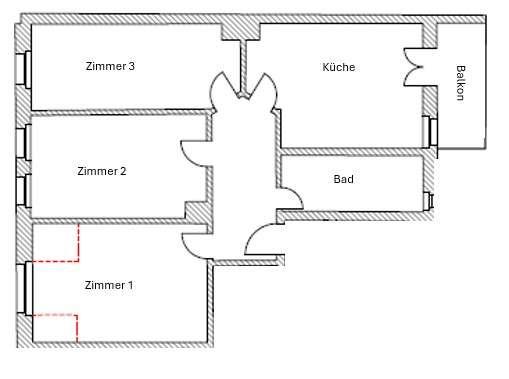 Dachgeschoßwohnung Leipzig Mitte - 3 Zimmer, 100 m&sup2;, 1.399&euro; | Angebot:26084993