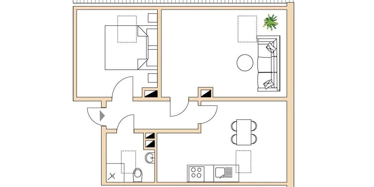 Dachgeschoßwohnung Leipzig Südost - 2 Zimmer, 39 m&sup2;, 390&euro; | Angebot:26540893