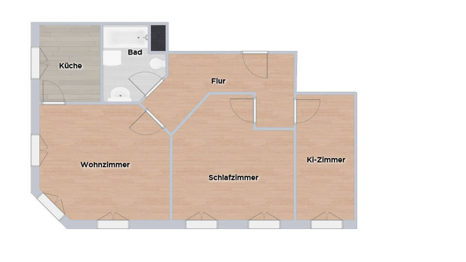 Etagenwohnung Leipzig Neulindenau - 3 Zimmer, 69 m&sup2;, 180.000&euro; | Angebot:25938854