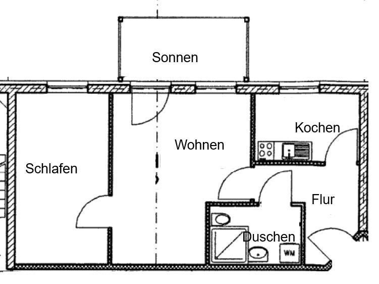 Etagenwohnung Machern - 2 Zimmer, 59 m&sup2;, 545&euro; | Angebot:25322147