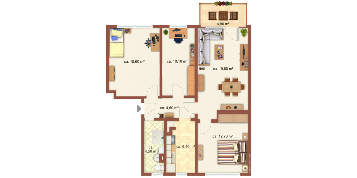Etagenwohnung Bad Dürrenberg - 4 Zimmer, 76 m&sup2;, 490&euro; | Angebot:26635051