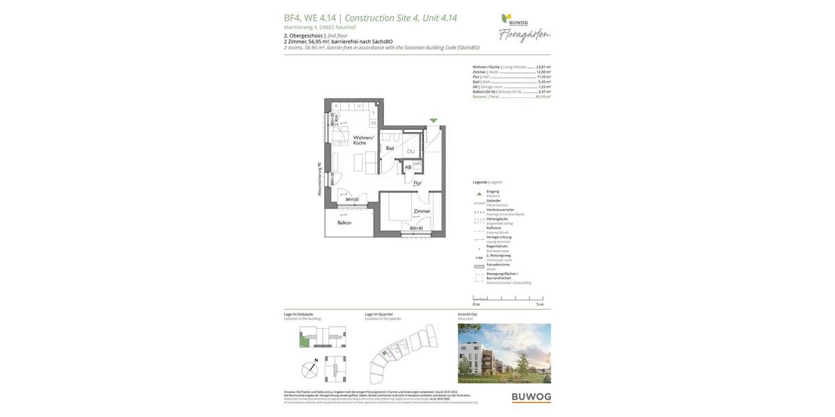 Etagenwohnung Naunhof - 2 Zimmer, 57 m&sup2;, 290.000&euro; | Angebot:25789976