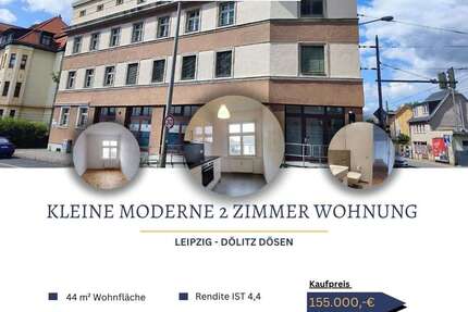 Wohnung Leipzig / Dölitz-Dösen Dösen - 2 Zimmer, 44 m&sup2;, 155.000&euro; | Angebot:26562629