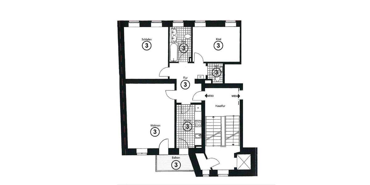 Etagenwohnung Leipzig Altlindenau - 3 Zimmer, 87 m&sup2;, 278.700&euro; | Angebot:26275490