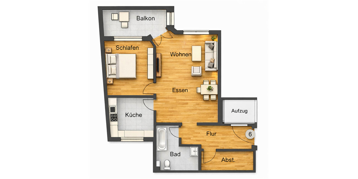 Etagenwohnung Leipzig Gohlis-Süd - 2 Zimmer, 267.800&euro; | Angebot:25632179