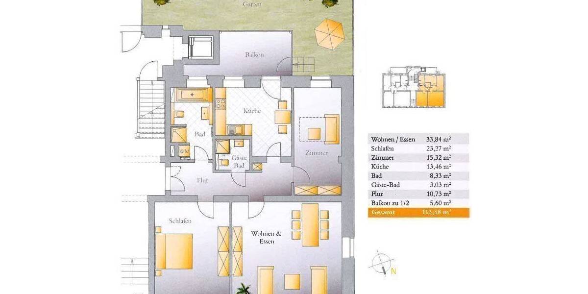 Etagenwohnung Leipzig Zentrum-Südost - 3 Zimmer, 113 m&sup2;, 375.000&euro; | Angebot:25776525