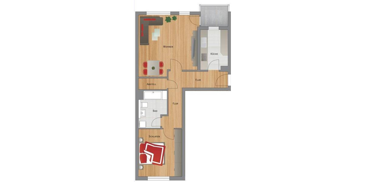 Etagenwohnung Leipzig Zentrum-Süd - 2 Zimmer, 65 m&sup2;, 575&euro; | Angebot:26910334