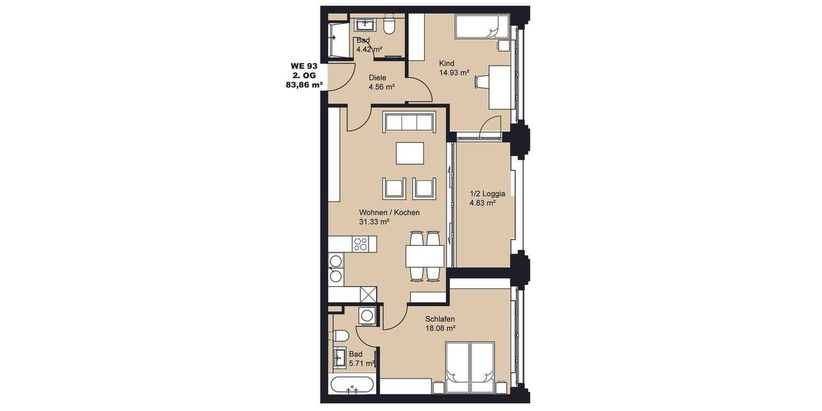 Etagenwohnung Leipzig Stötteritz - 3 Zimmer, 302.000&euro; | Angebot:25818341