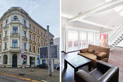 Helle DG-Wohnung mit Galerie, ca. 64 m² WZ, Kamin, Gäste-WC, gr. Balkon, Lift, SP mgl. 3 zimmer