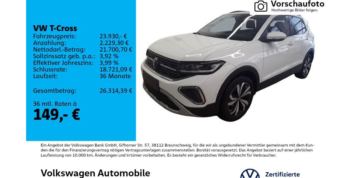 VW T-Cross 5.142 km 22.970 &euro; Leipzig 04277