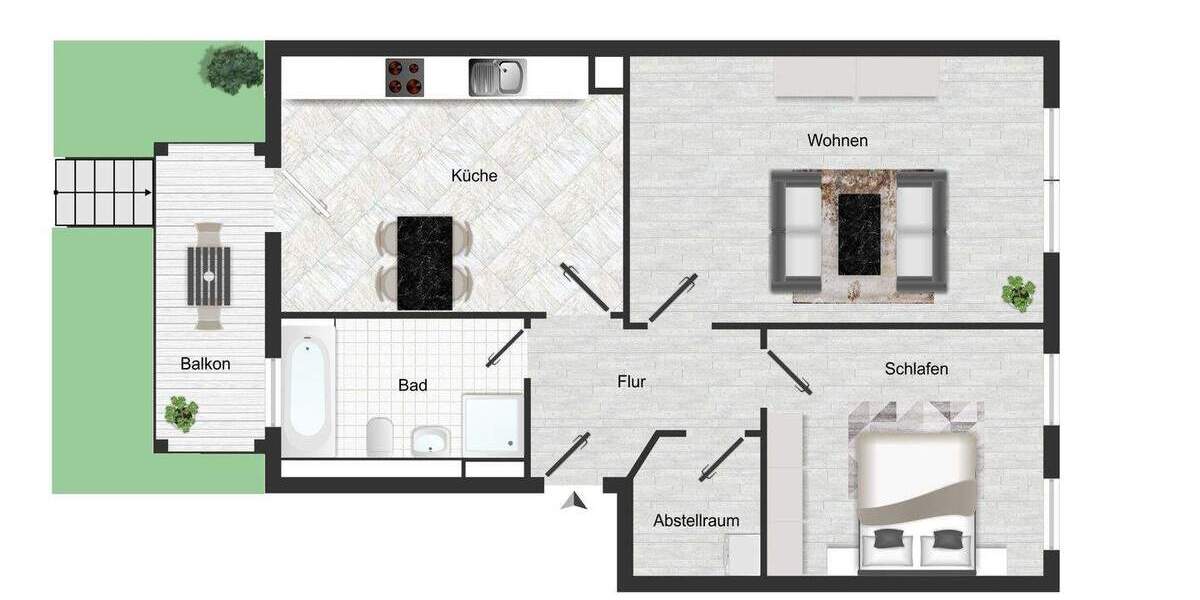 Etagenwohnung Leipzig Plagwitz - 2 Zimmer, 66 m&sup2;, 185.000&euro; | Angebot:25673738