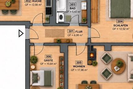Wohnung Grimma - 3 Zimmer, 62 m&sup2;, 600&euro; | Angebot:27631934