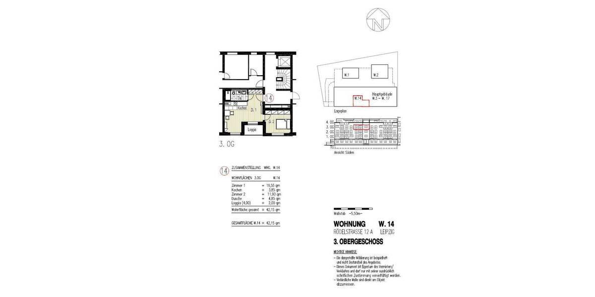Etagenwohnung Leipzig Schleußig - 2 Zimmer, 42 m&sup2;, 695&euro; | Angebot:26141209
