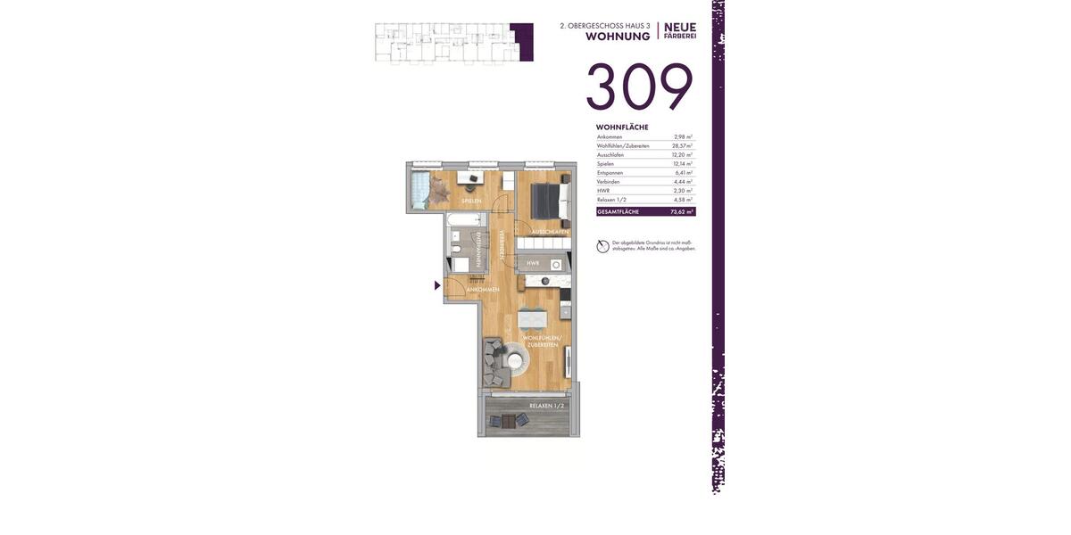 Etagenwohnung Leipzig Nordwest - 3 Zimmer, 74 m&sup2;, 1.398&euro; | Angebot:26375834