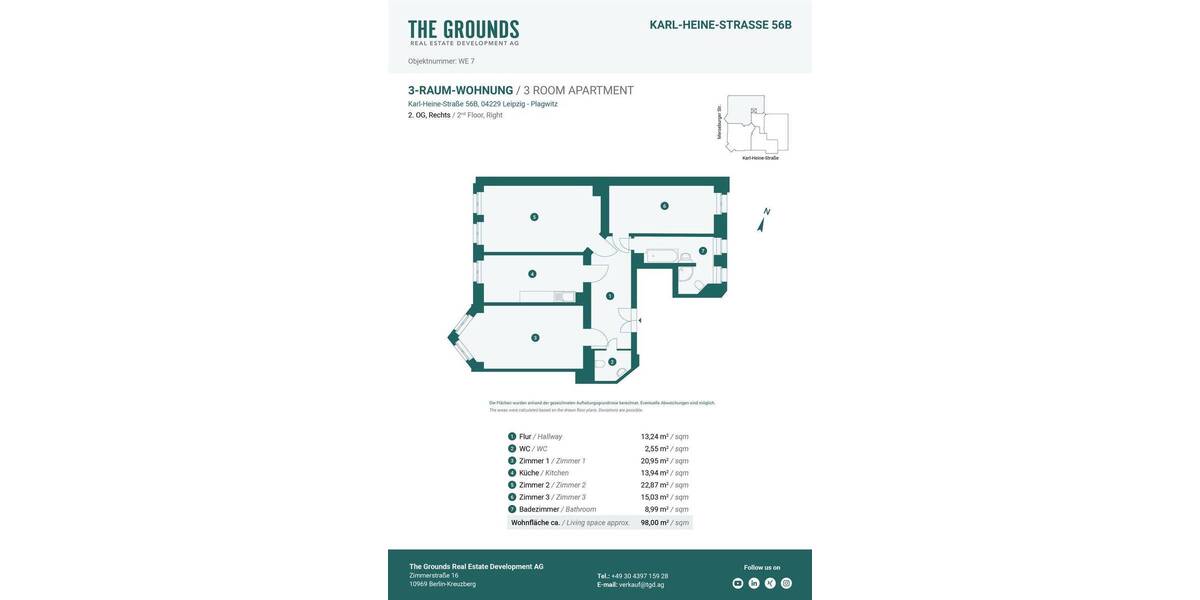 Etagenwohnung Leipzig Plagwitz - 3 Zimmer, 100 m&sup2;, 347.000&euro; | Angebot:26876450