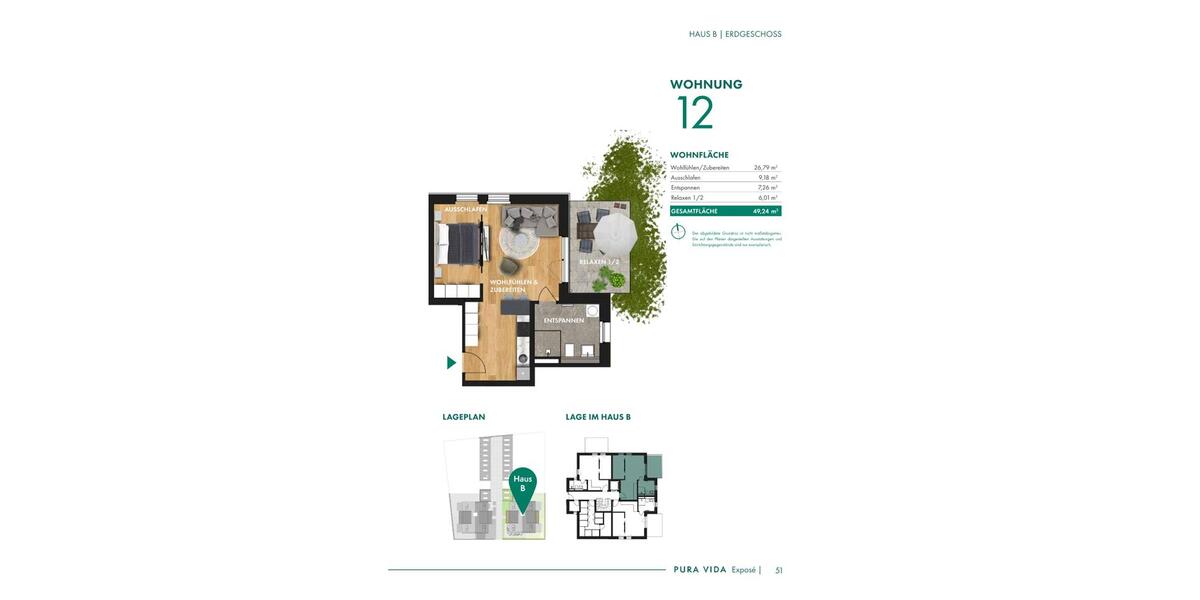 Etagenwohnung Markkleeberg - 2 Zimmer, 49 m&sup2;, 980&euro; | Angebot:26266400