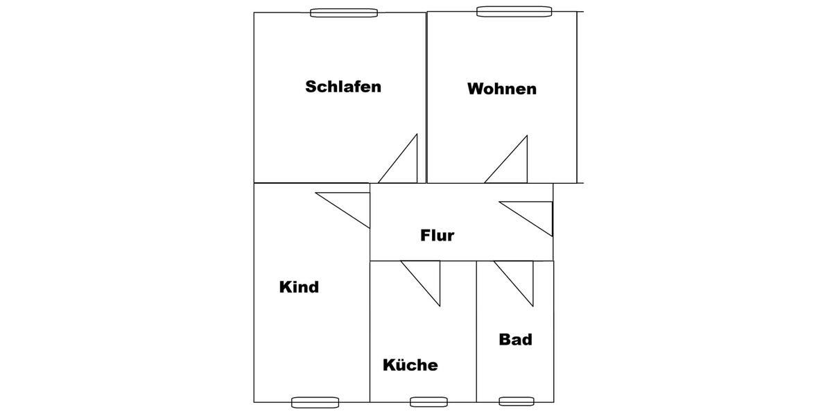 Erdgeschoßwohnung Machern - 3 Zimmer, 58 m&sup2;, 395&euro; | Angebot:25232384