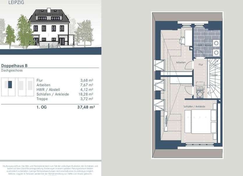 KfW 55 - Doppelhaus in grüner Umgebung mit altem Baumbestand in Leipzig-Stahmeln 5.5 zimmer