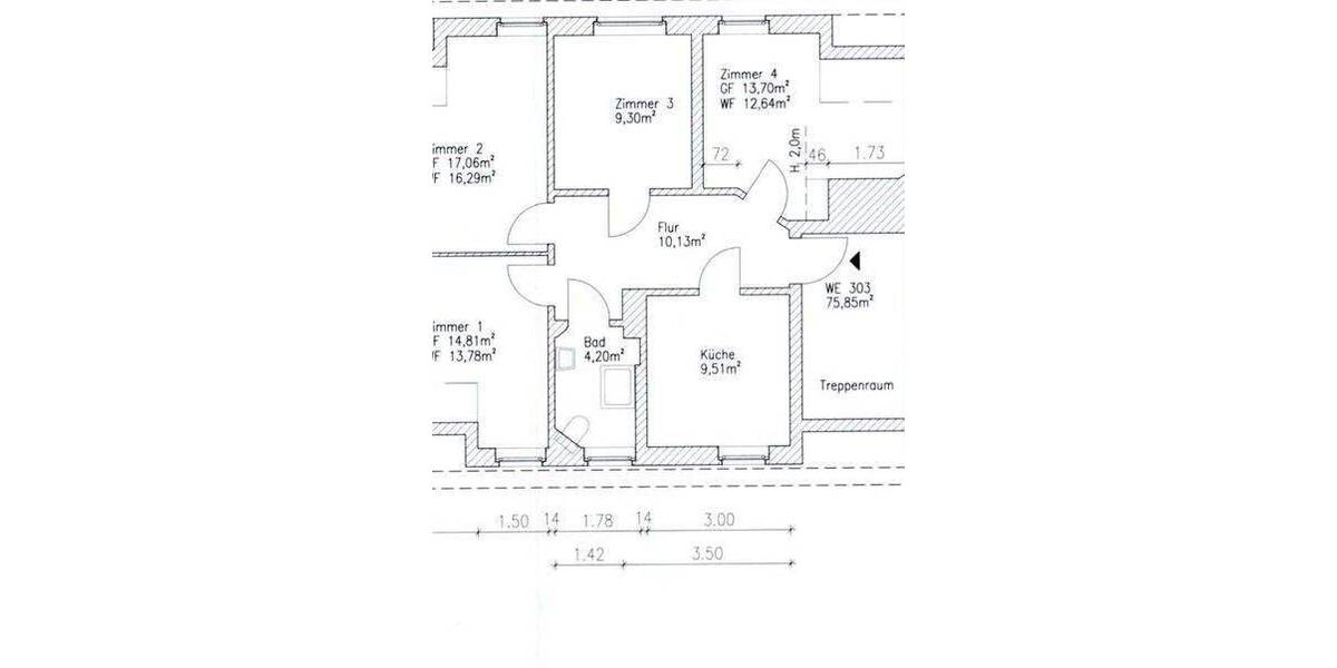 Etagenwohnung Delitzsch Gertitz - 4 Zimmer, 75 m&sup2;, 700&euro; | Angebot:26879268